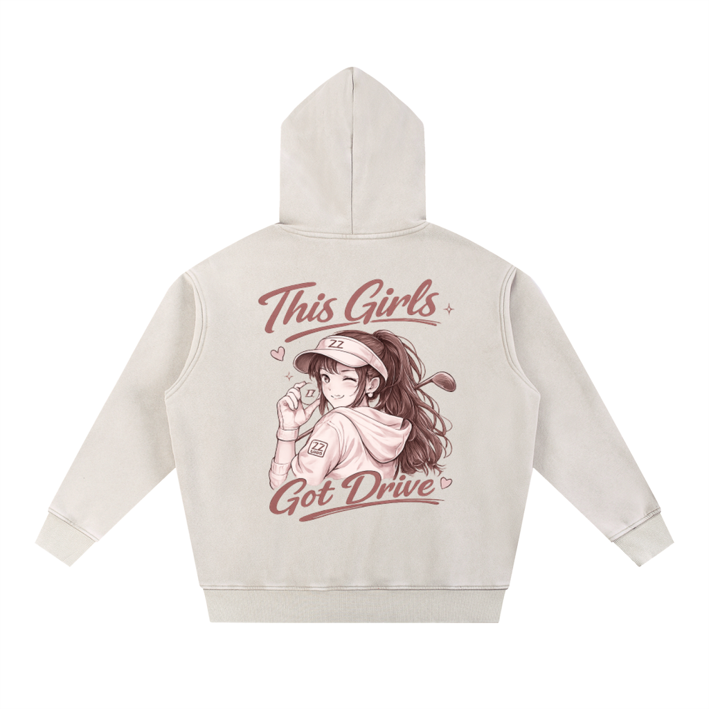 The 19th Hole Hoodie — Black & Apricot | Zero Zen Golf