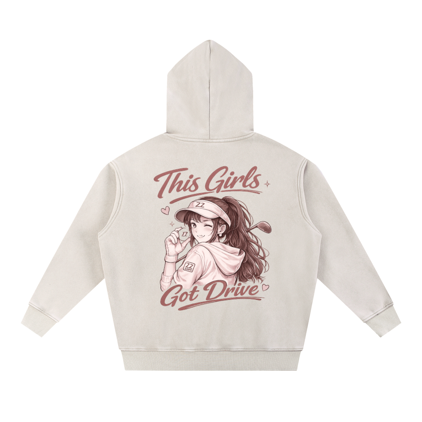 The 19th Hole Hoodie — Black & Apricot | Zero Zen Golf