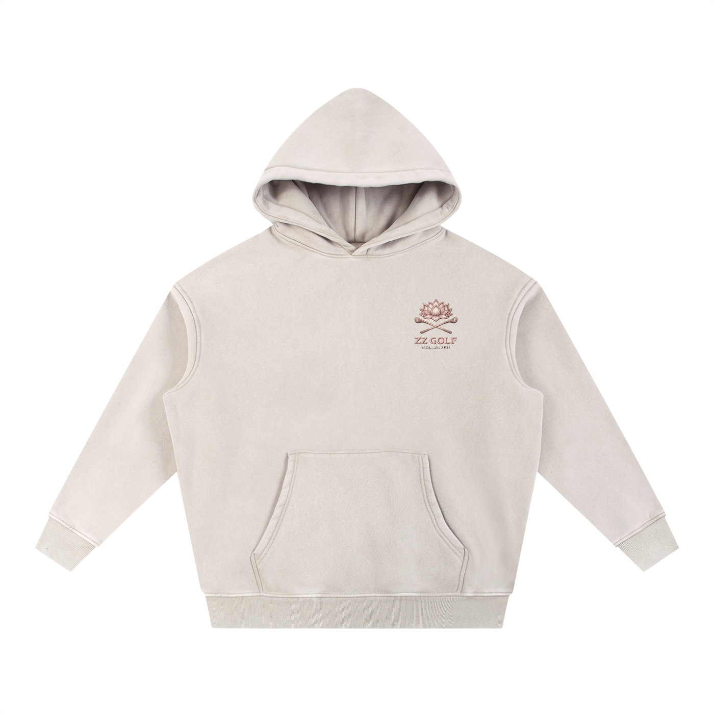 The 19th Hole Hoodie — Black & Apricot | Zero Zen Golf