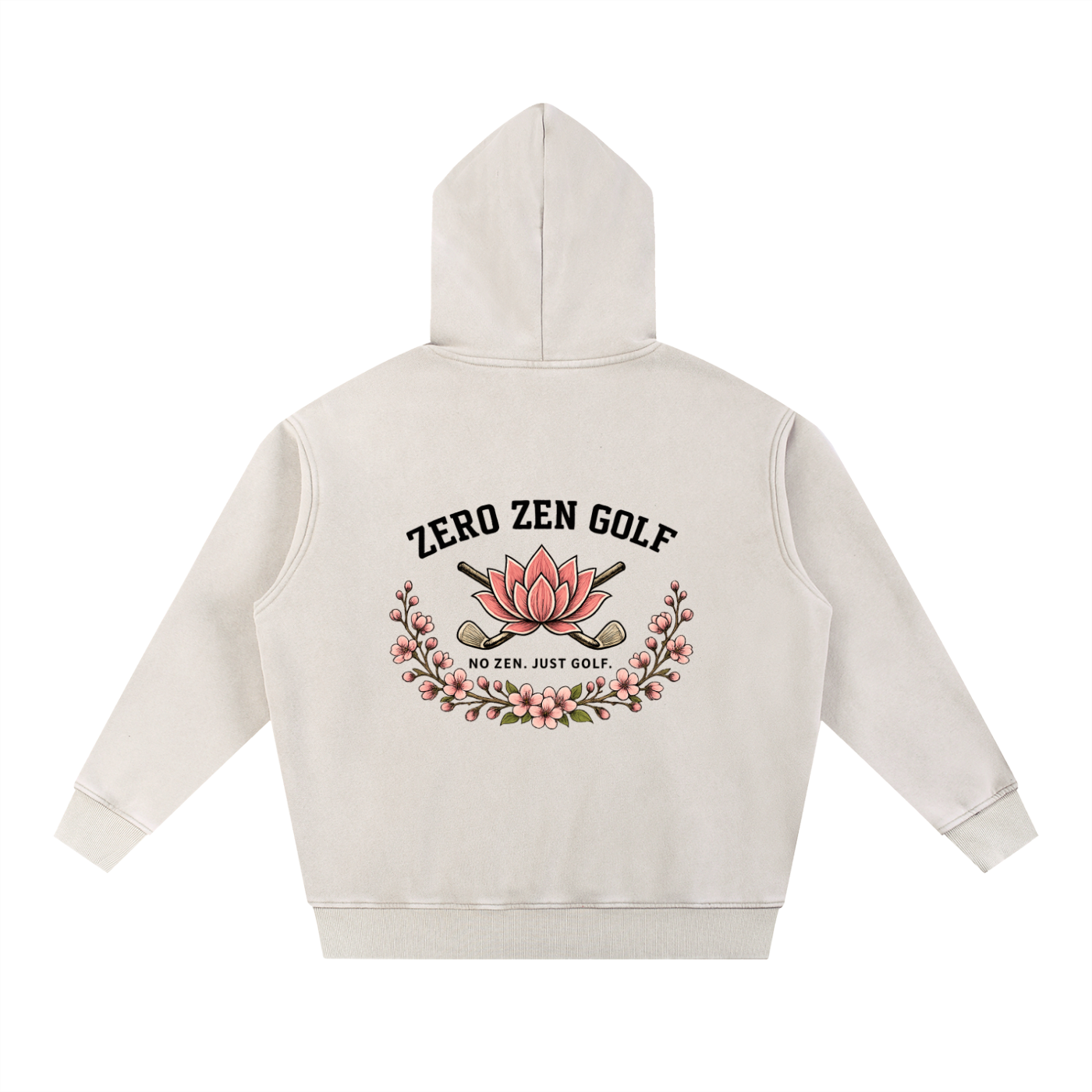 Zero Zen Golf 19th Hole Hoodie — Oversized Golf Hoodie | Apricot & Lake Blue