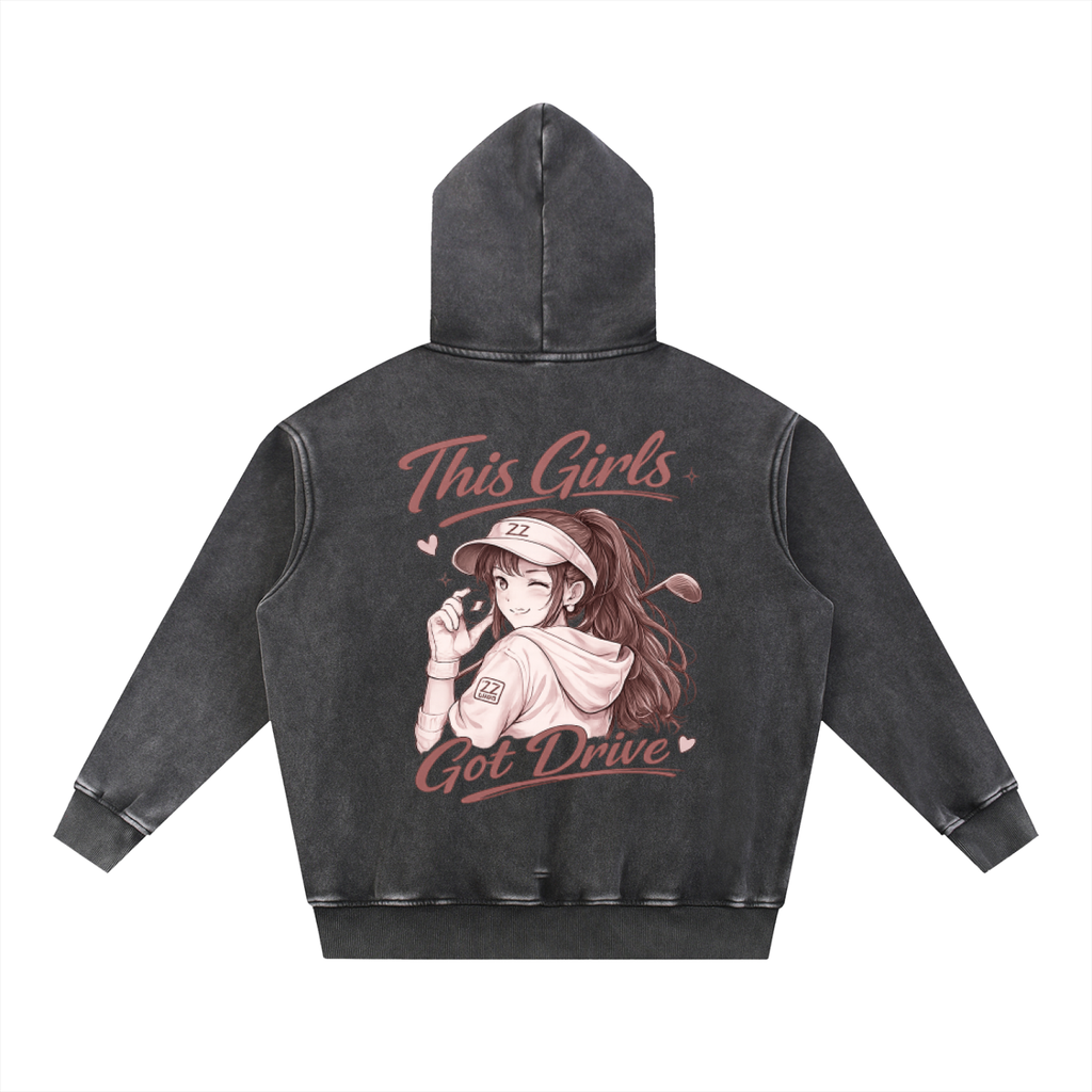 The 19th Hole Hoodie — Black & Apricot | Zero Zen Golf