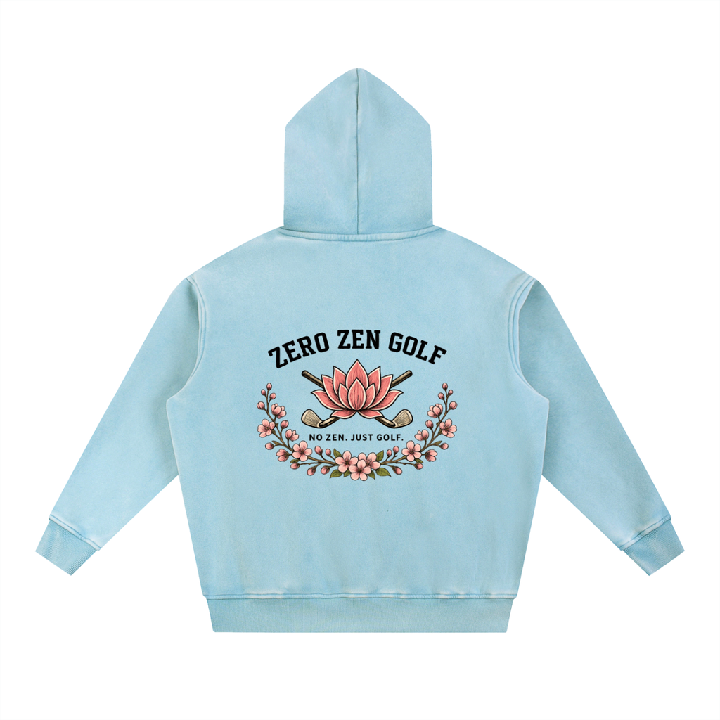 Zero Zen Golf 19th Hole Hoodie — Oversized Golf Hoodie | Apricot & Lake Blue