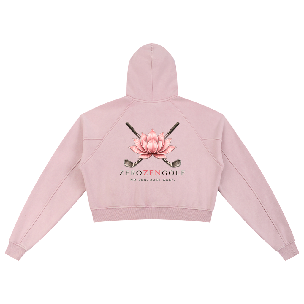 Zero Zen Golf Caddy Crop Hoodie — Women's Aesthetic Golf Hoodie | Pink & Blue