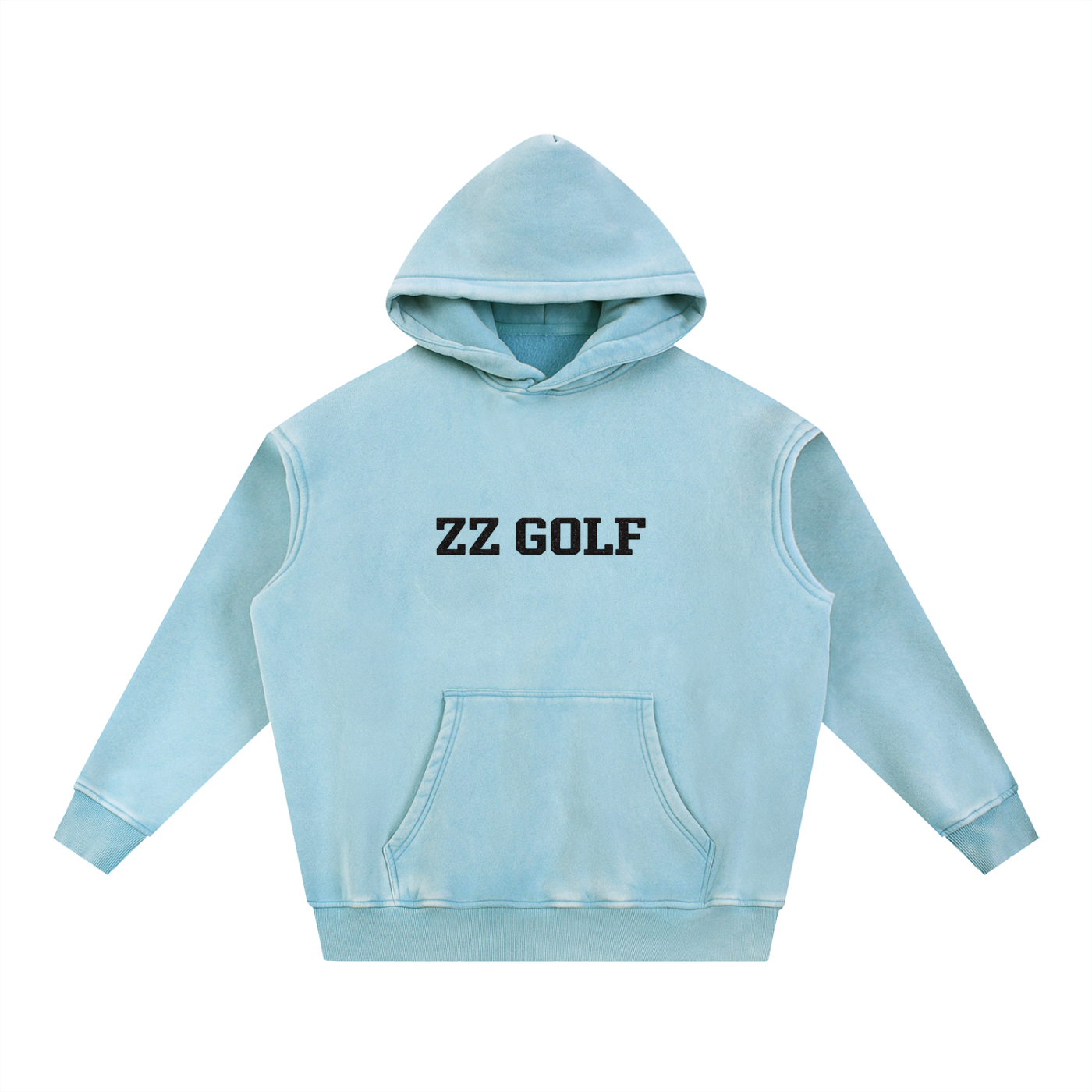 Zero Zen Golf 19th Hole Hoodie — Oversized Golf Hoodie | Apricot & Lake Blue